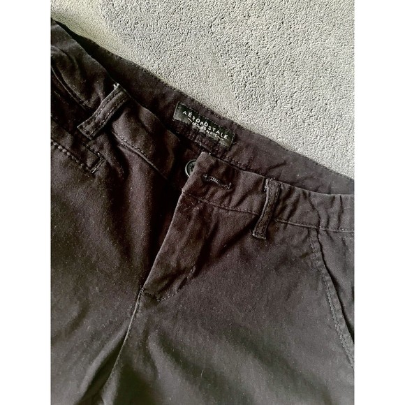 Aeropostale Flat Front Black Style Pants Size 6 Short Lightly Worn - Picture 2 of 7